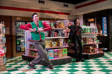 Natalie Kim as Janet & Greg Watanabe as Appa in the play Kim's Convenience