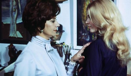 Britt Ekland and Conchita Montes in What the Peeper Saw (1972)