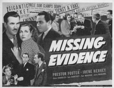 Chick Chandler, Inez Courtney, Preston Foster, Irene Hervey, Noel Madison, and Oscar O'Shea in Missing Evidence (1939)