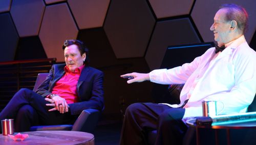 Michael Madsen and Denny Nolan during interview at Arena Wars broadcast