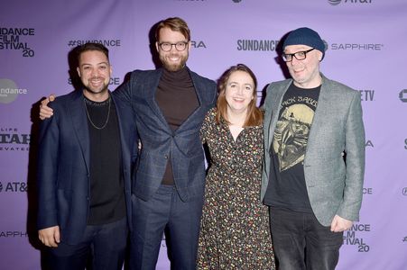 Ingvil Giske, Robert Stengård, Benjamin Ree, and Kristoffer Kumar at an event for The Painter and the Thief (2020)