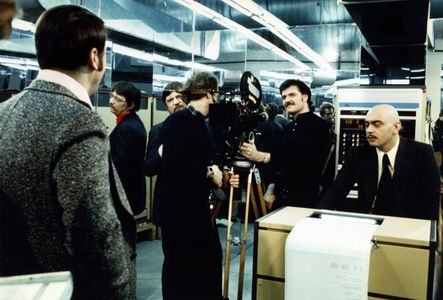 Michael Ballhaus, Rainer Werner Fassbinder, Klaus Löwitsch, and Kurt Raab in World on a Wire (1973)