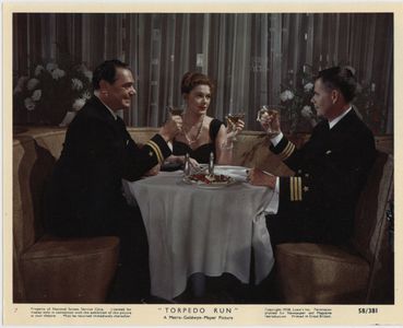 Ernest Borgnine, Glenn Ford, and Diane Brewster in Torpedo Run (1958)