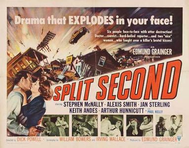 Jan Sterling, Keith Andes, Arthur Hunnicutt, Paul Kelly, Stephen McNally, and Alexis Smith in Split Second (1953)