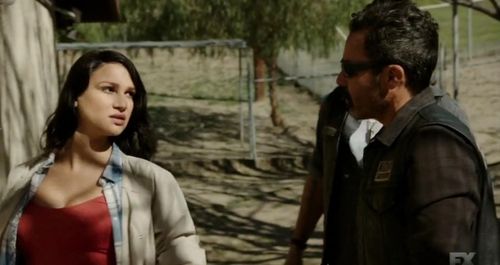 Michael Irby and Nomi Ruiz in Mayans M.C. (2018)