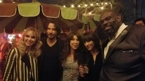 Suki Waterhouse, Keneau Reeves, Shari Verona, Ana Lily Amirpour and Cory Roberts at NEON'S LA Premiere of The Bad Batch 
