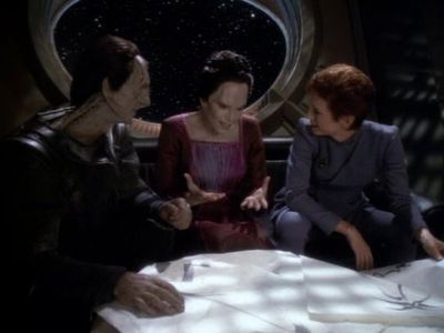 Nana Visitor, Marc Alaimo, and Melanie Smith in Star Trek: Deep Space Nine (1993)