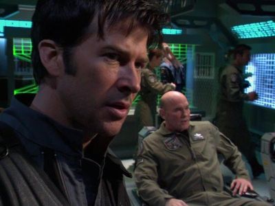 Joe Flanigan and Mitch Pileggi in Stargate: Atlantis (2004)