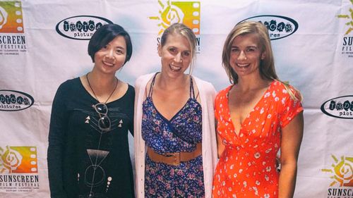 Producer Xin Li, Director Lisa J Dooley, and Actress Brienne La Flair at the screening of their film 'The Road Home' at 