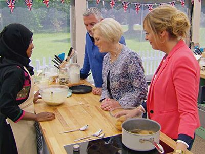 Mel Giedroyc, Mary Berry, Paul Hollywood, and Nadiya Hussain in The Great British Baking Show (2010)