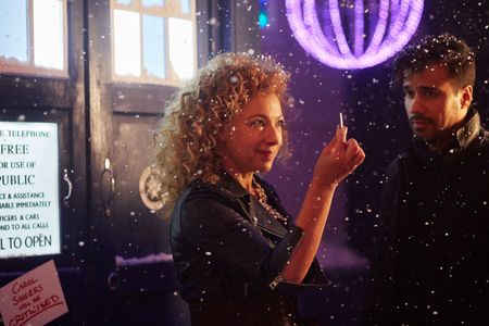 Alex Kingston and Phillip Rhys Chaudhary in Doctor Who (2005)