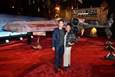Harry Shum Jr. and Shelby Rabara at an event for Rogue One: A Star Wars Story (2016)
