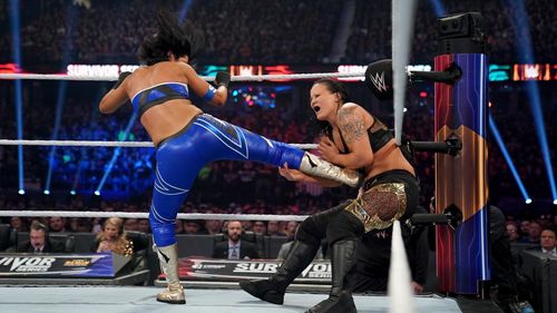 Pamela Martinez and Shayna Andrea Baszler in WWE Survivor Series (2019)