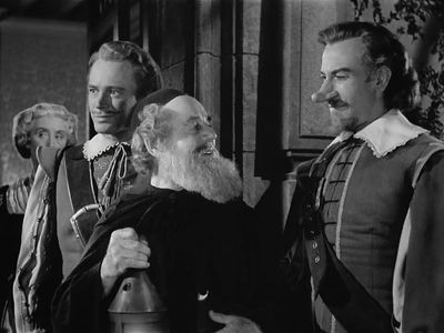 José Ferrer, Virginia Farmer, Francis Pierlot, and William Prince in Cyrano de Bergerac (1950)