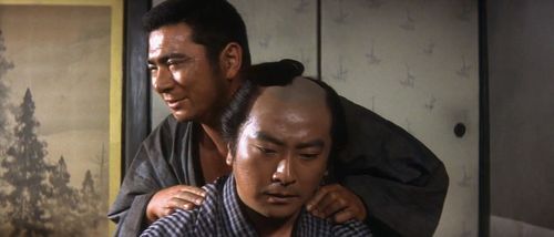 Shintarô Katsu and Ryûzô Shimada in Zatoichi on the Road (1963)