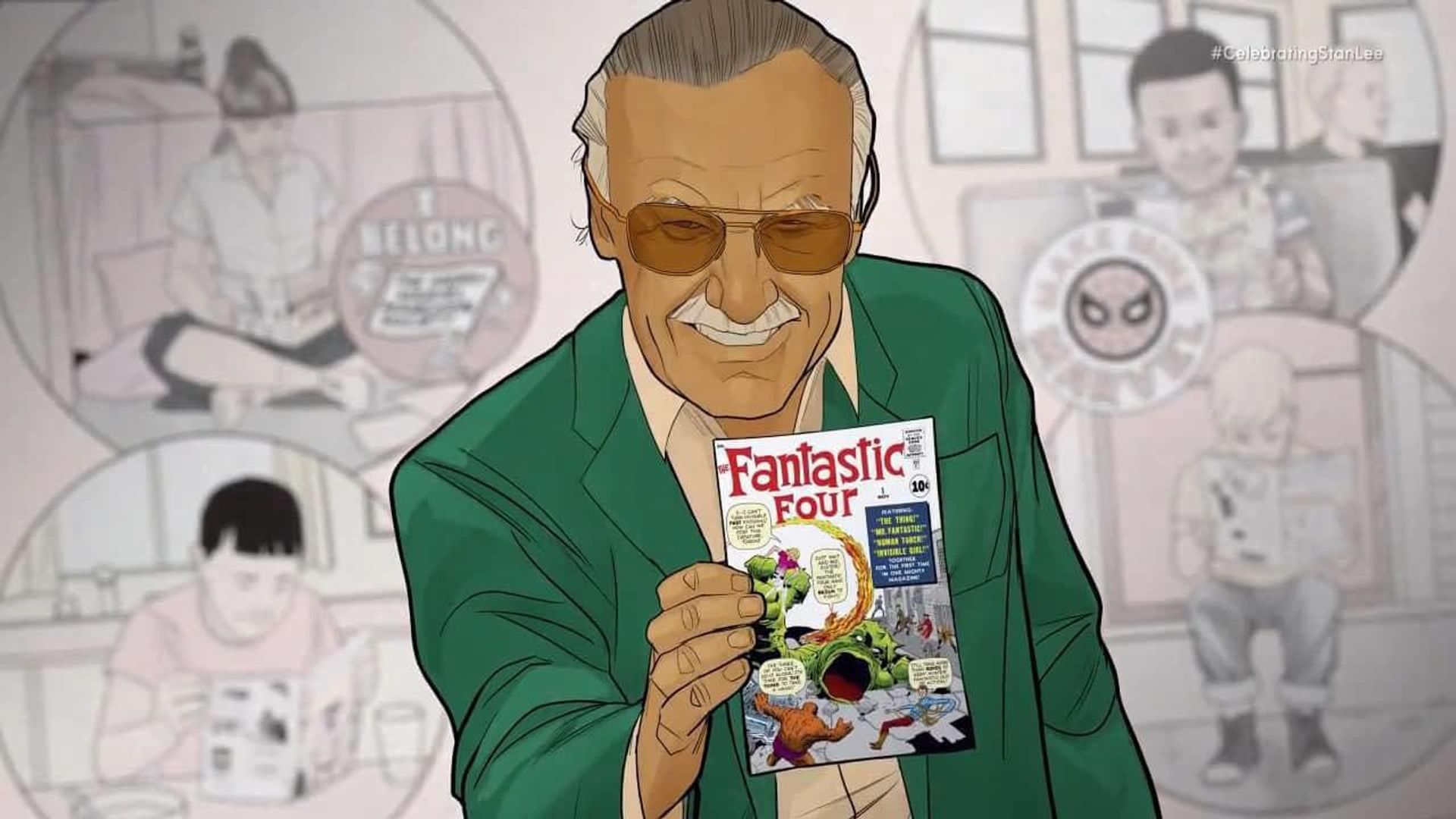 Celebrating Marvel's Stan Lee background