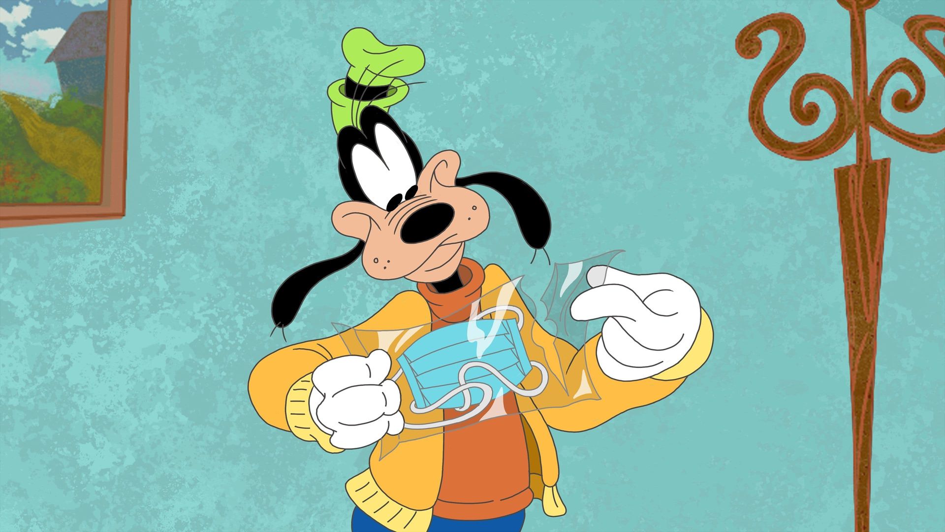 Goofy in How to Stay at Home background