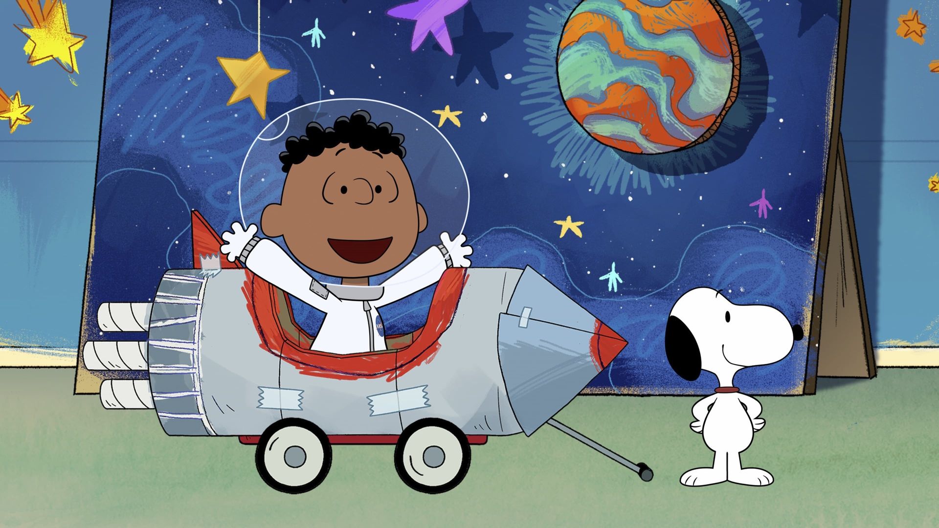 Snoopy in Space background