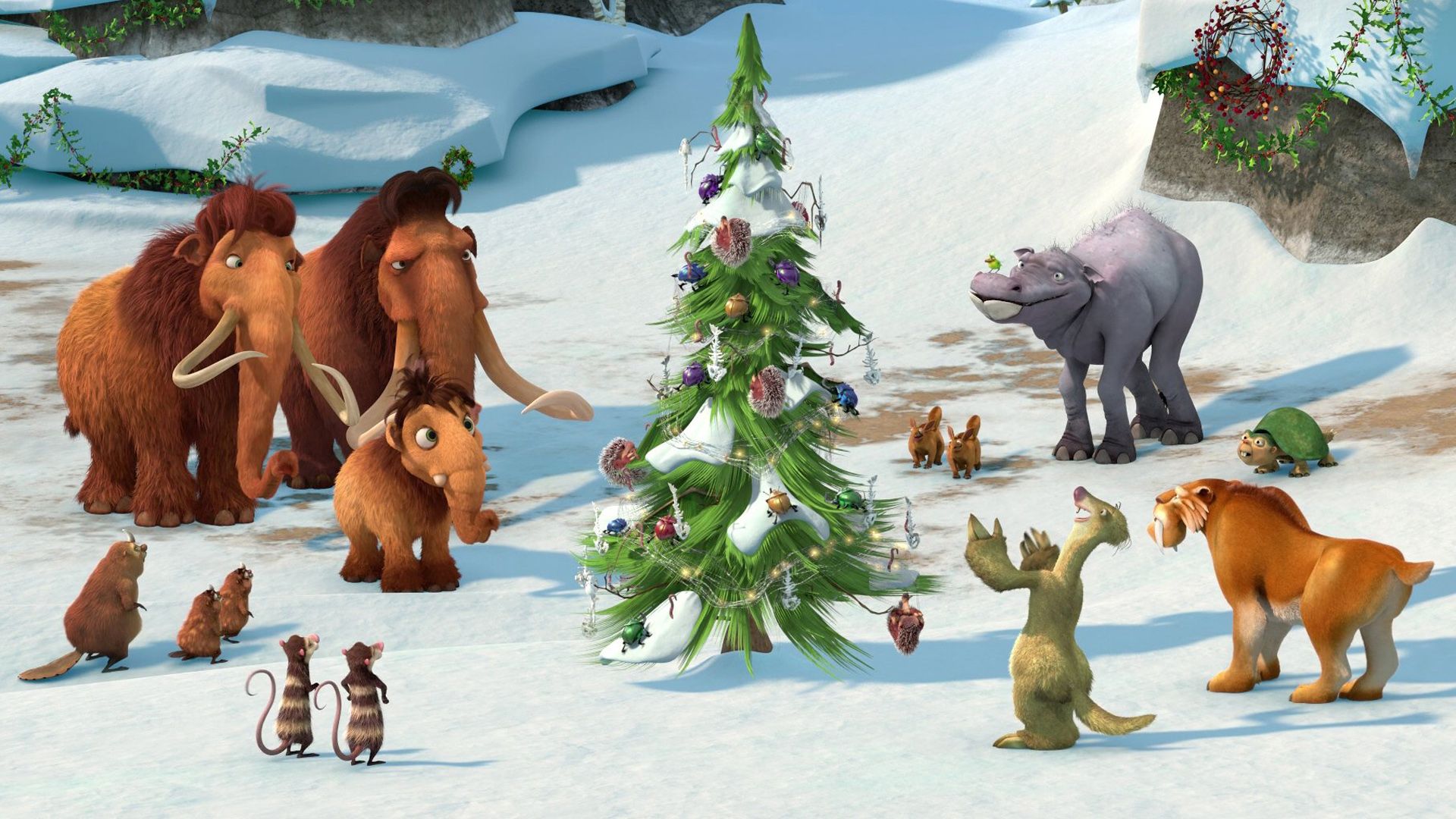 Ice Age: A Mammoth Christmas background