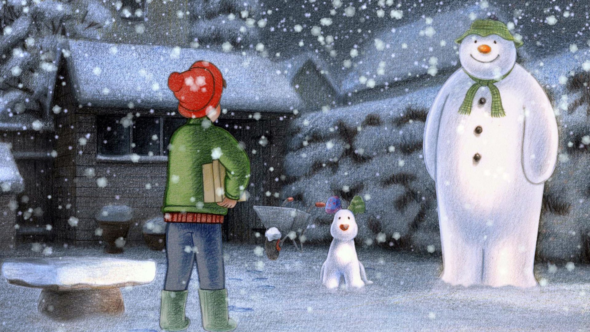 The Snowman and the Snowdog background