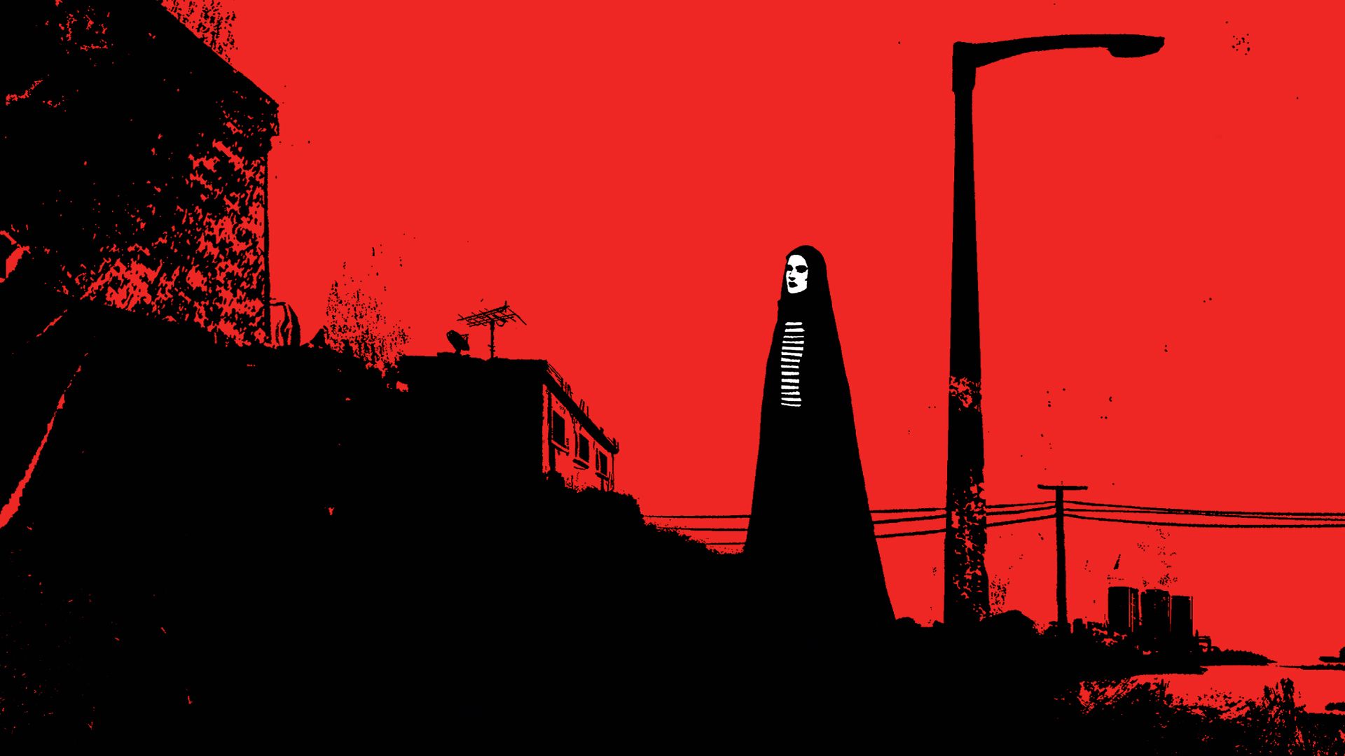 A Girl Walks Home Alone at Night background