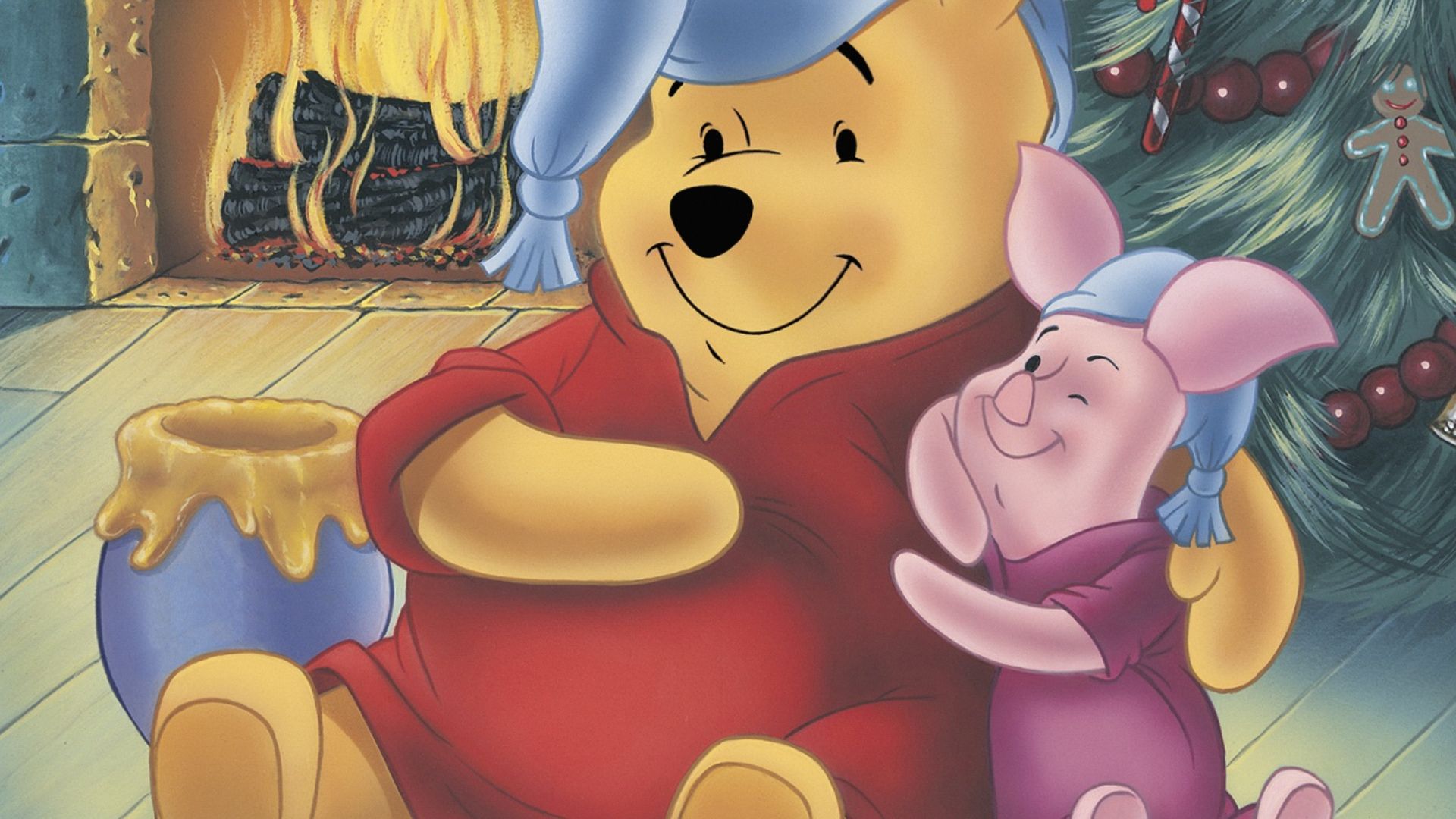 Winnie the Pooh: A Very Merry Pooh Year background