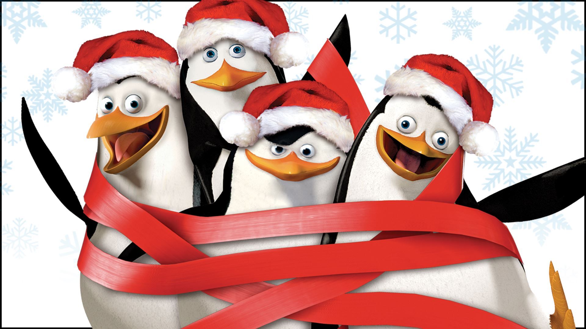 The Madagascar Penguins in a Christmas Caper background