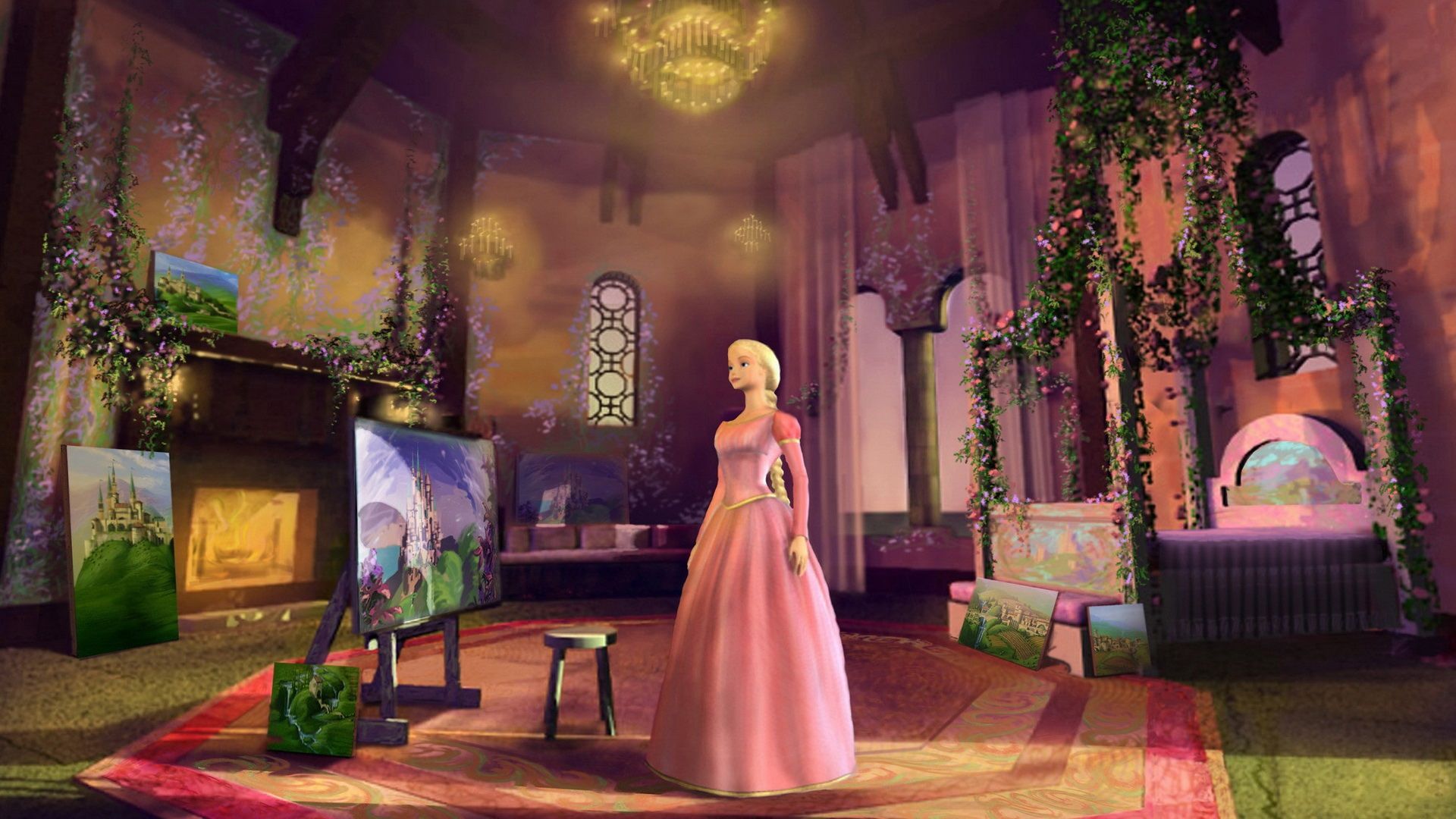 Barbie as Rapunzel background