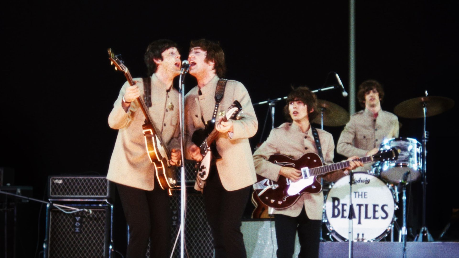 The Beatles at Shea Stadium background