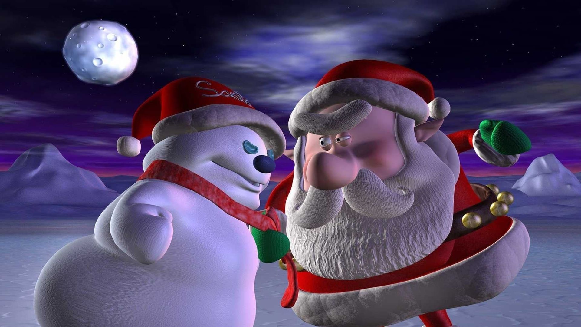 Santa vs. the Snowman background