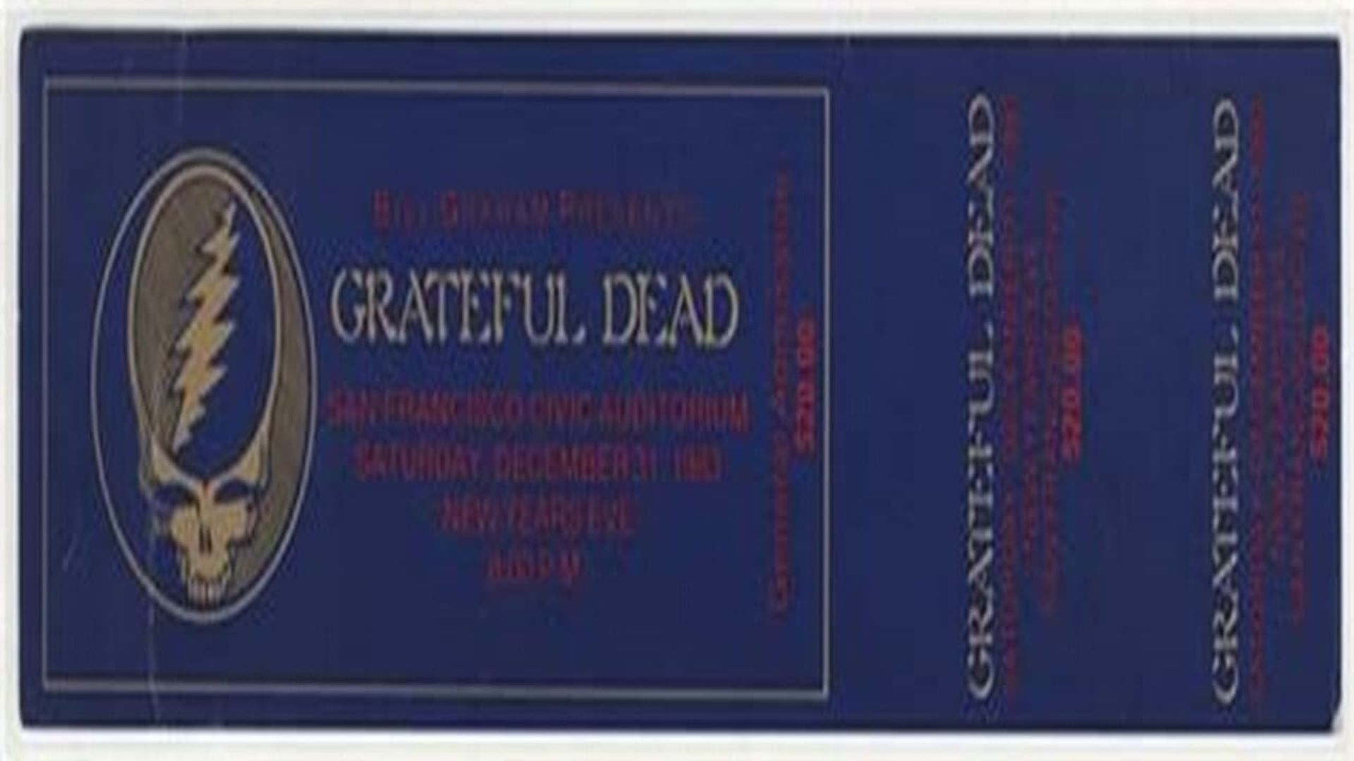 Grateful Dead: Ticket to New Year's Eve Concert background