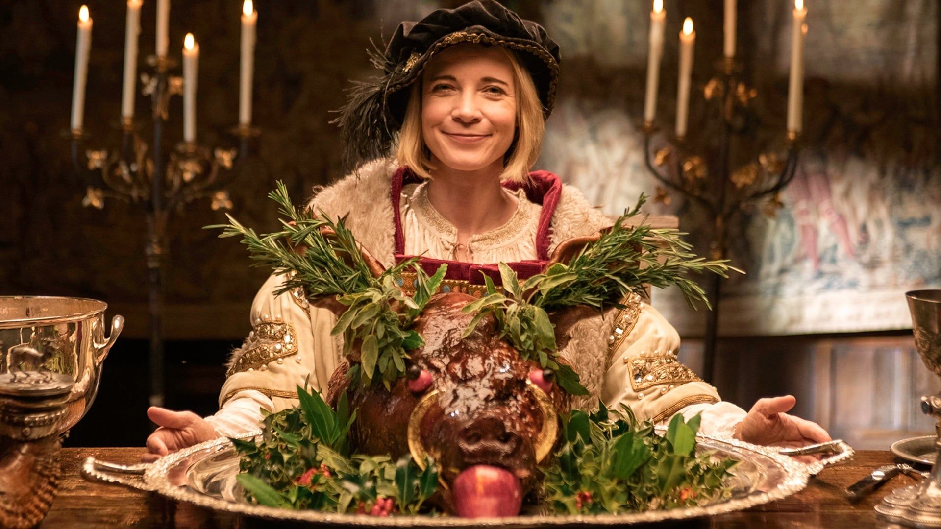 A Merry Tudor Christmas with Lucy Worsley background