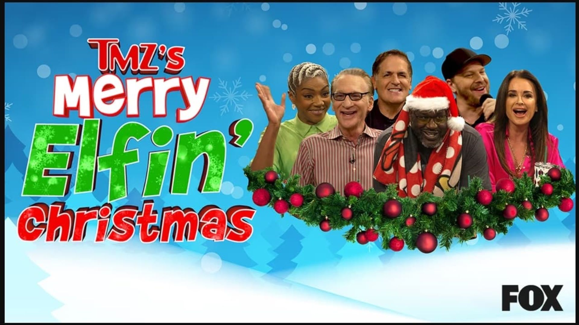 TMZ's Merry Elfin' Christmas background