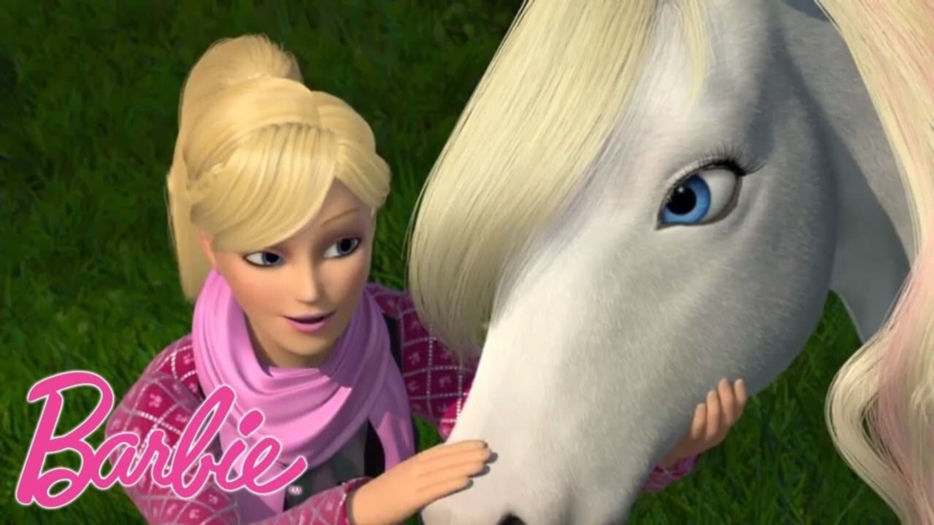 Barbie & Her Sisters in a Pony Tale background