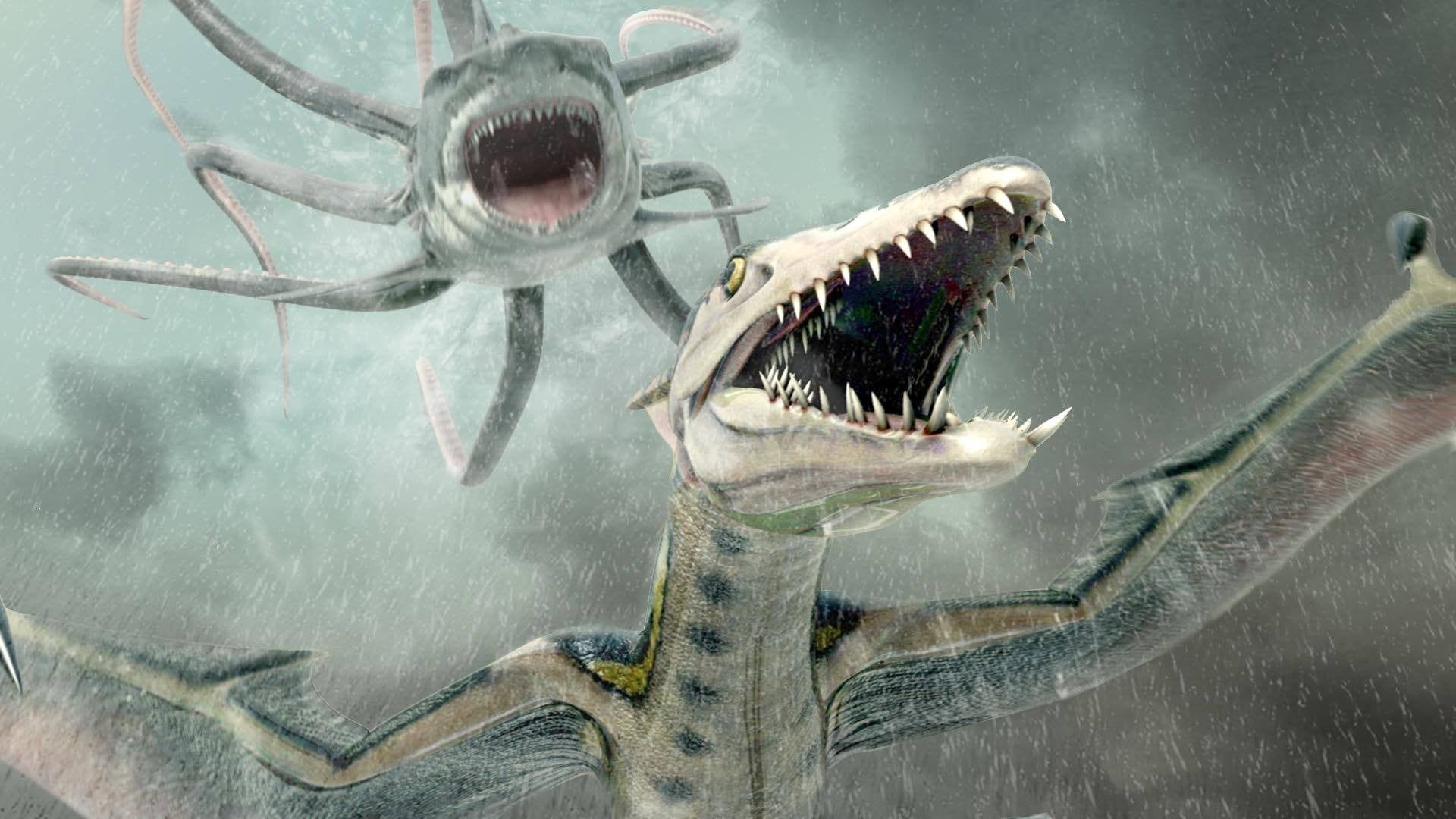 Sharktopus vs. Pteracuda background
