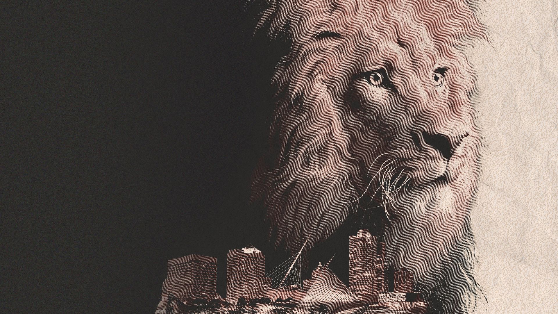 Urban Predator: Lion on the Loose background
