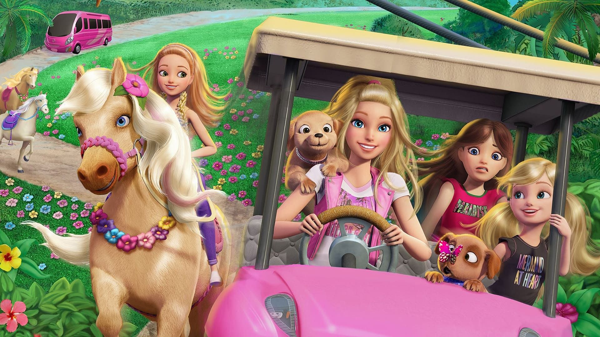 Barbie & Her Sisters in a Puppy Chase background