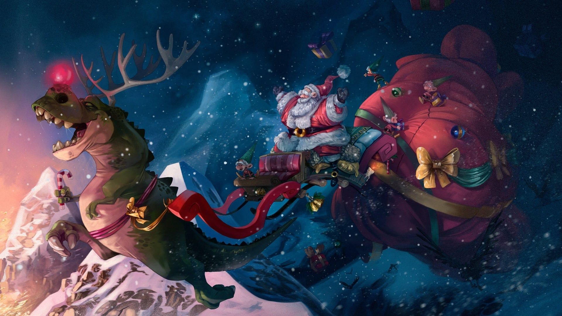 The Christmas Dinosaur background