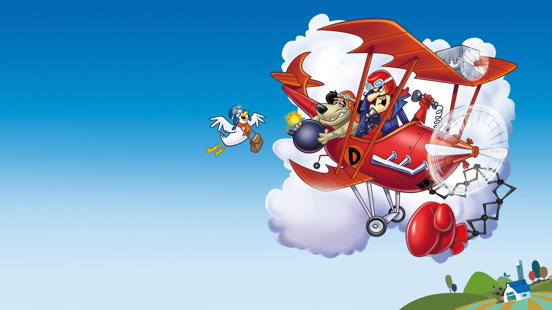 Dastardly and Muttley in Their Flying Machines background