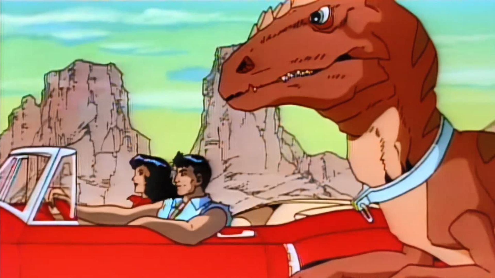 Cadillacs and Dinosaurs background