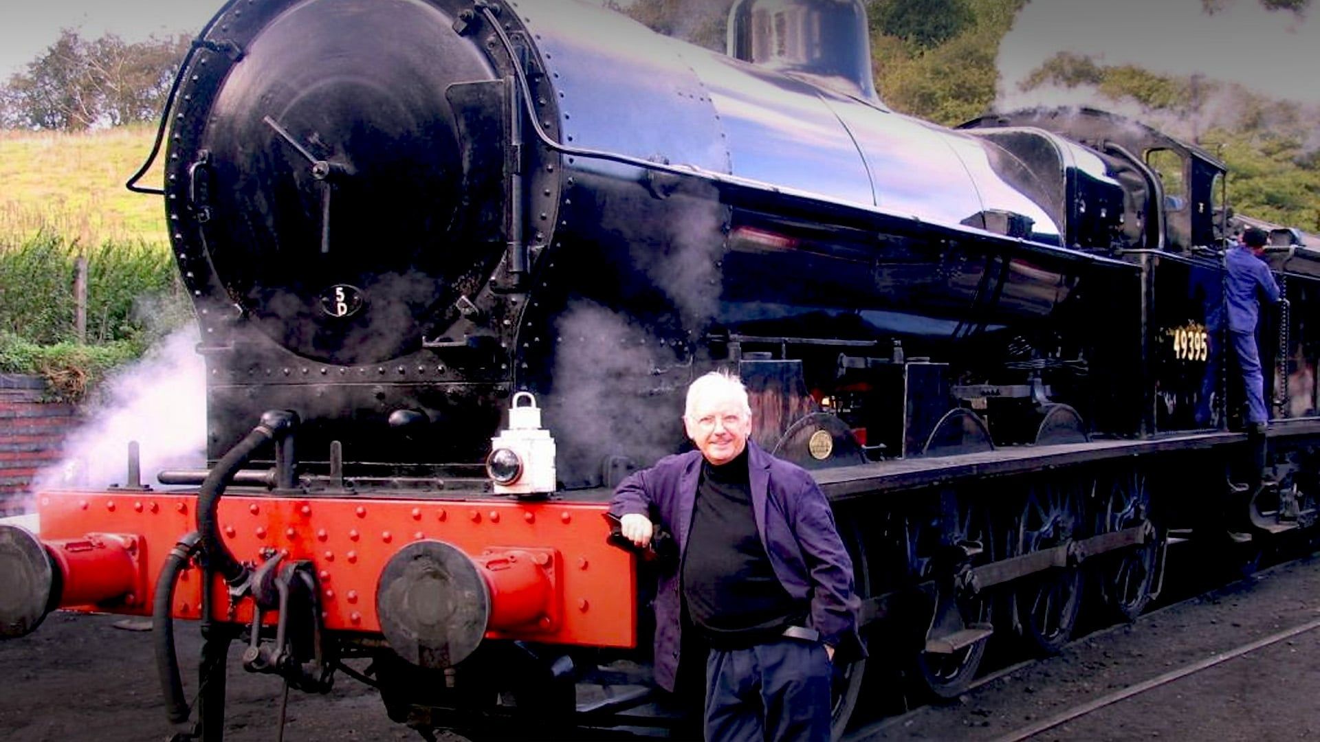 Trains with Pete Waterman background