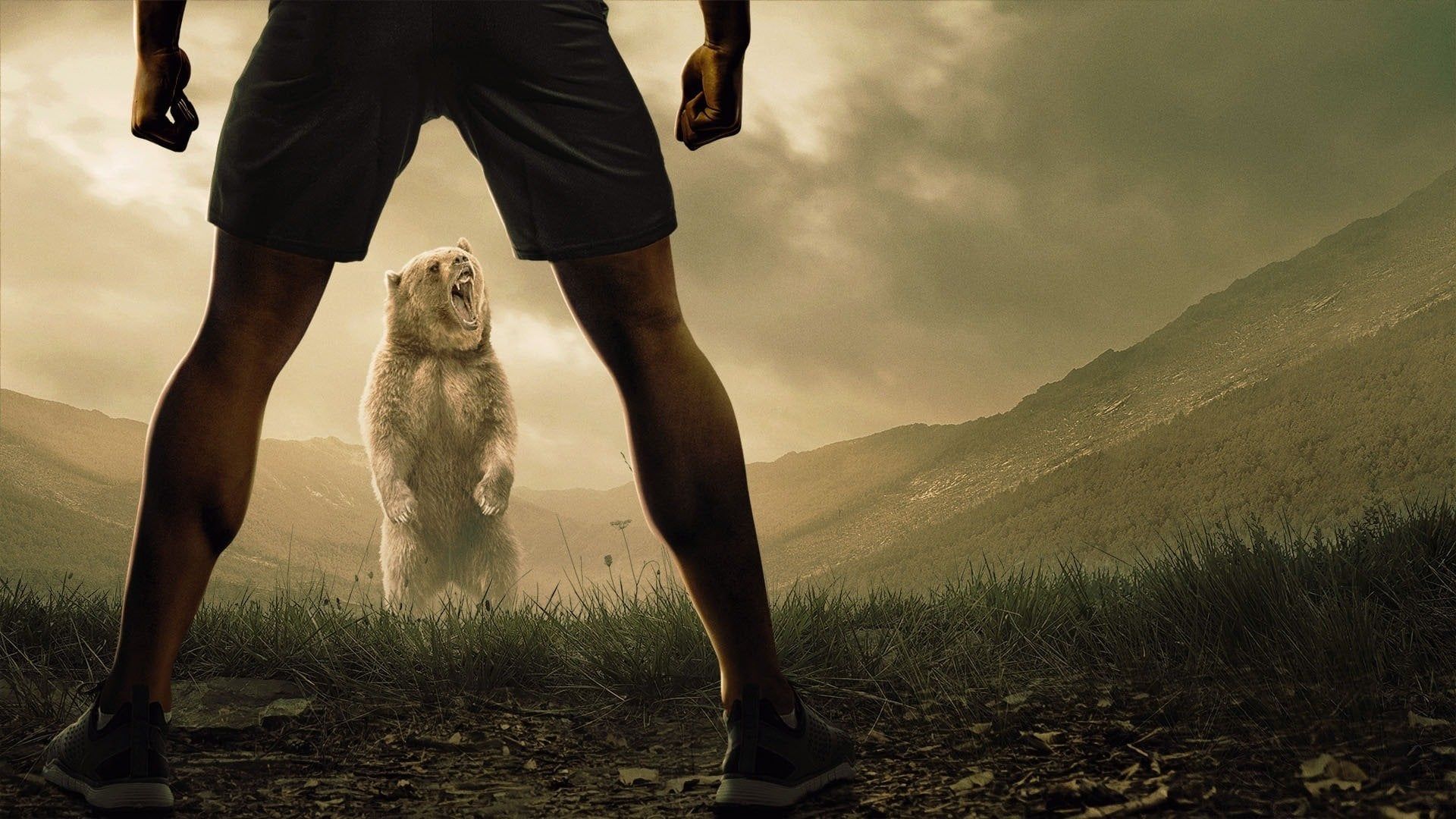 Man vs Bear background