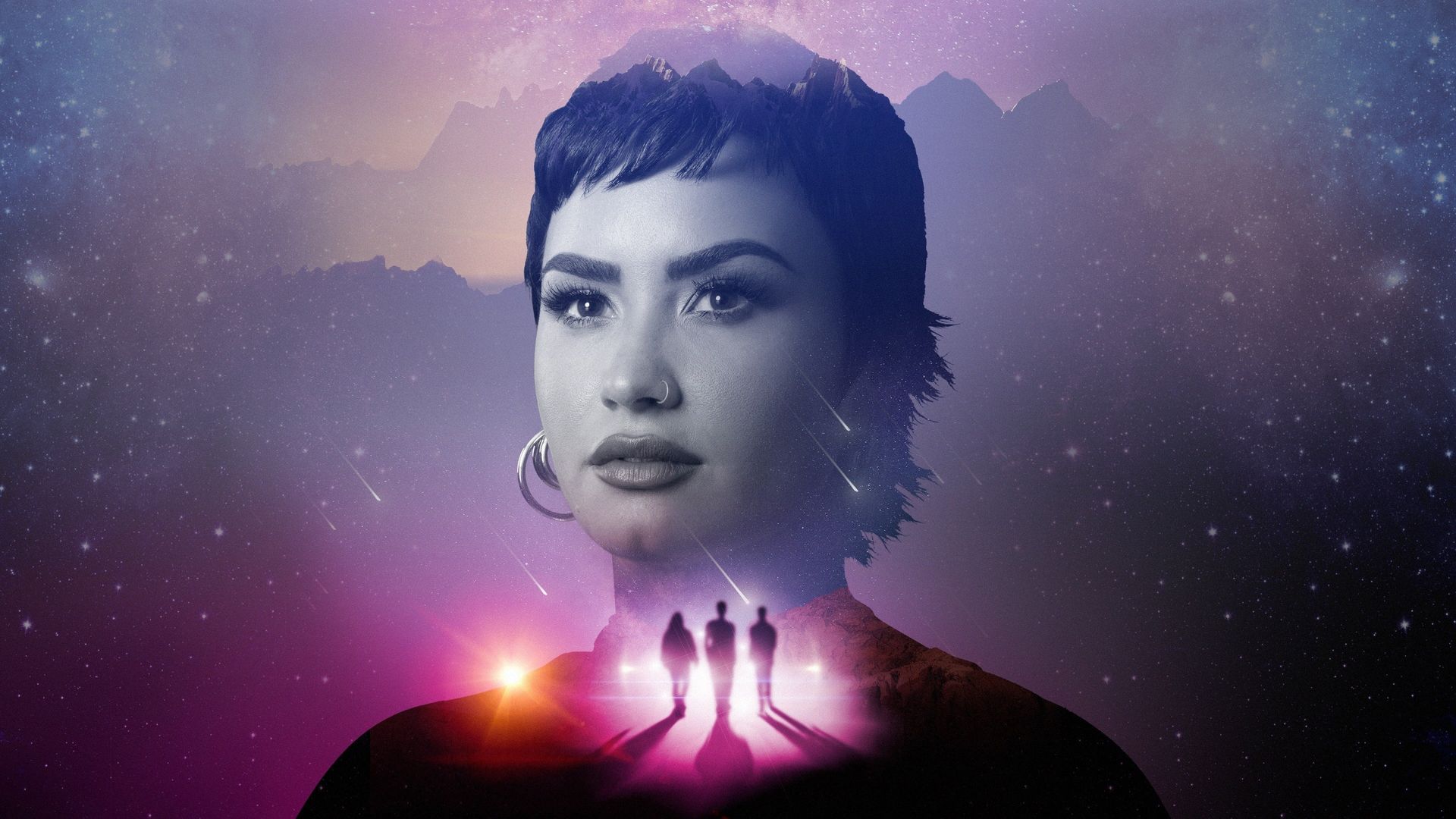 Unidentified with Demi Lovato background