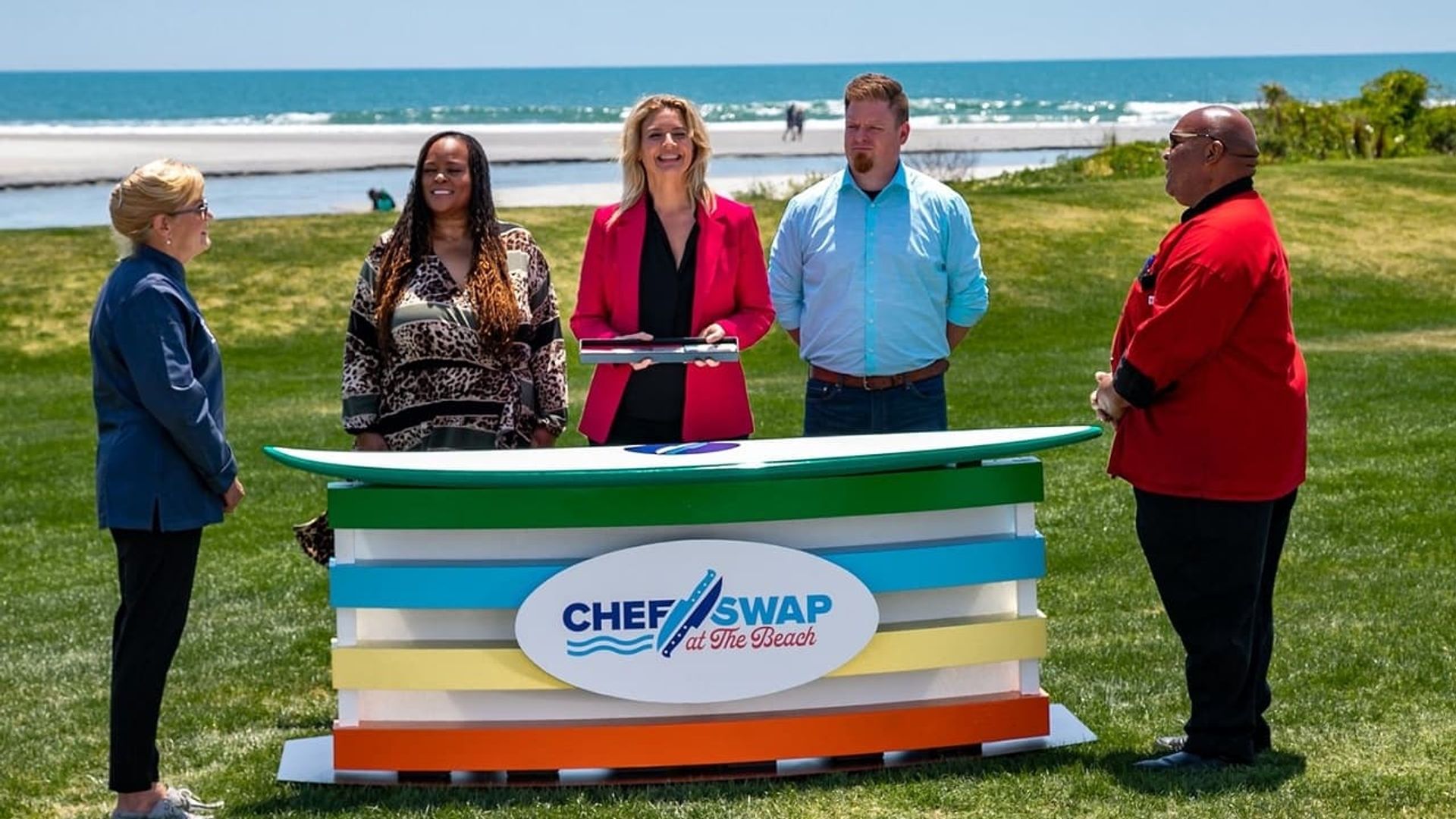 Chef Swap at the Beach background
