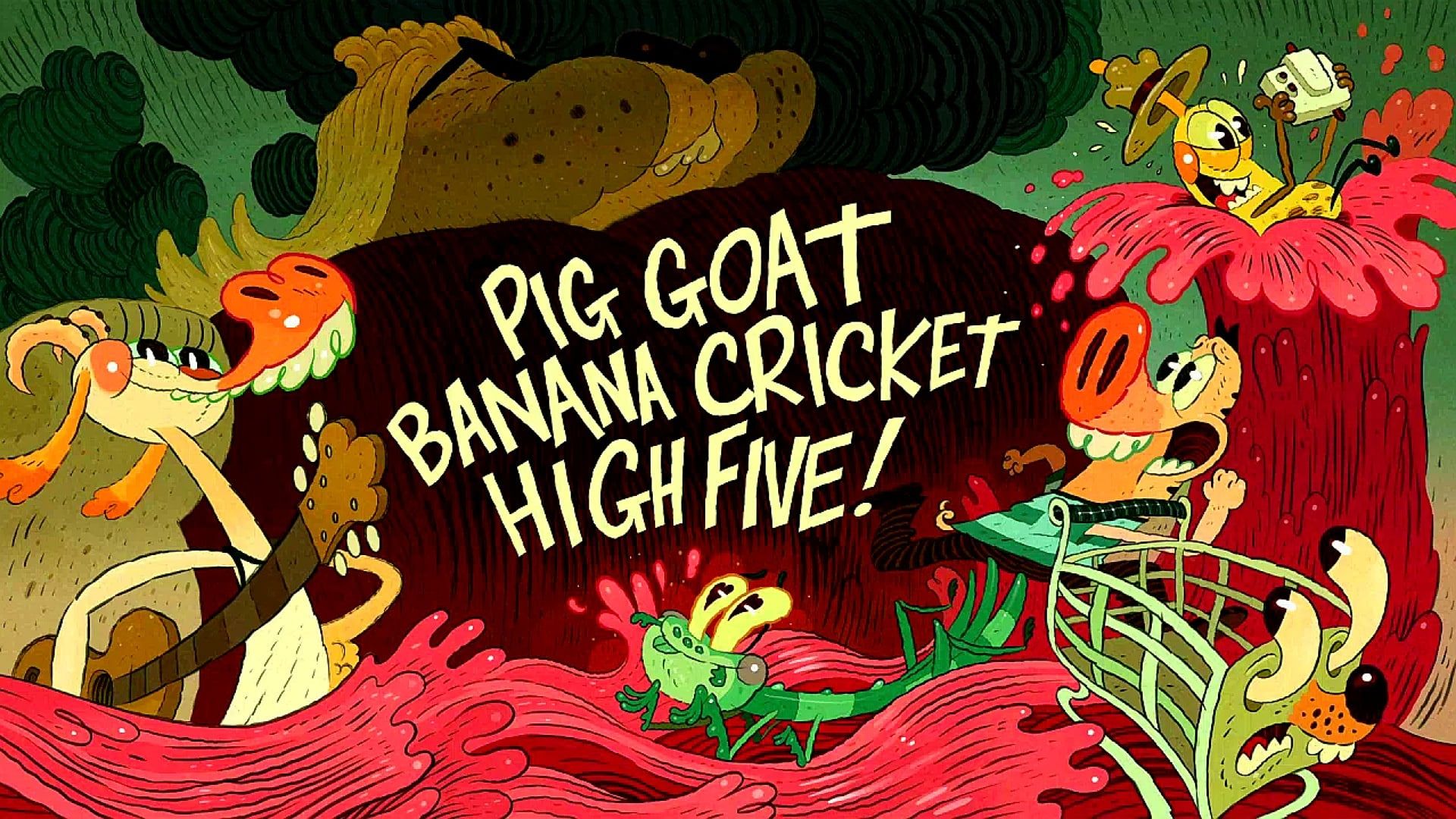Pig Goat Banana Cricket background