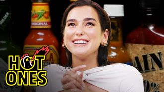 Episode 5 Dua Lipa Sweats from Her Eyes While Eating Spicy Wings