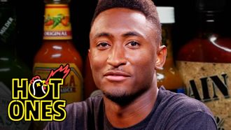 Episode 3 Marques Brownlee Ranks Hot Sauce Labels While Eating Spicy Wings