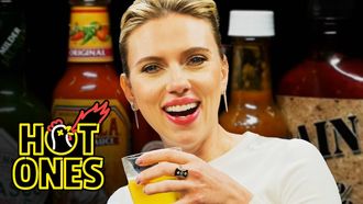 Episode 12 Scarlett Johansson Tries to Not Spoil Avengers While Eating Spicy Wings
