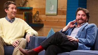 Episode 1 Zach Galifianakis Wears a Blue Jacket & Red Socks