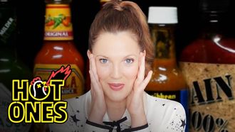 Episode 9 Drew Barrymore Has a Hard Time Processing While Eating Hot Wings